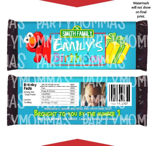 ELMO Birthday Party Favors CANDY WRAPPERS  