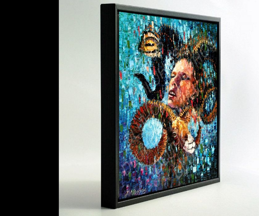 MODERN Palette Knife ARIES ZODIAC RAM SURREALISM ORIGINAL Oil Painting 