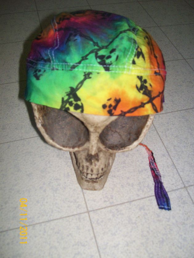 Handmade Tie Dye BIKER DO RAGS / SKULL CAPS    SWIRL  