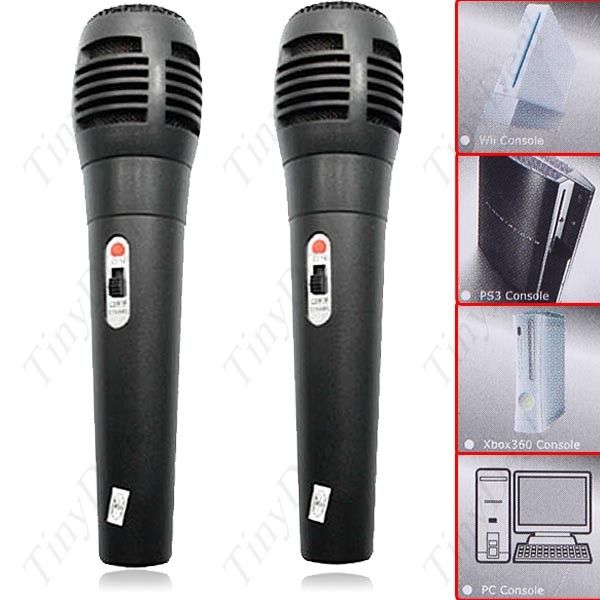 Two 4 in 1 Karaoke Mics for Wii PS3 PC GWIIKM01  