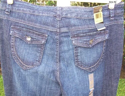 NINE WEST BLUE DENIM STRAIGHT LEG COTTON SPANDEX SLACKS JEANS 18W 38 