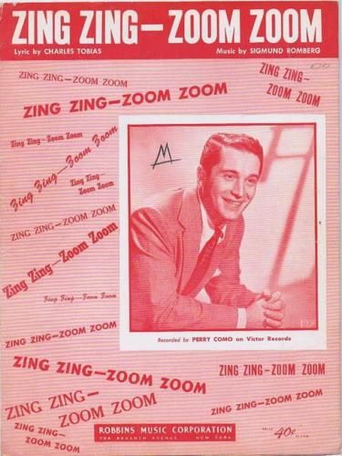 Zing Zing   Zoom Zoom, Perry Como, 1950, Sheet Music  