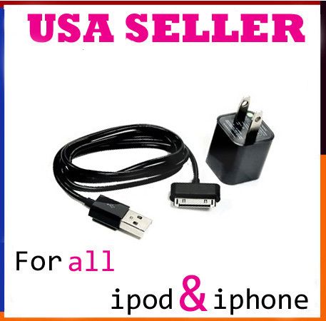   Plug Adapter Charger Cable Cord For iPod Touch iPhone 2G 3G 3GS 4G 4S