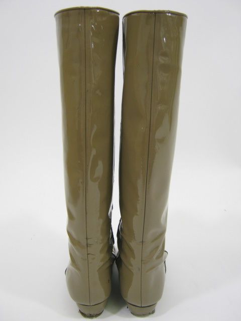 LOEFFLER RANDALL Tan Patent Leather Knee High Boots  