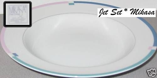 JET SET Mikasa Fine China RIM SOUP BOWLS .8  