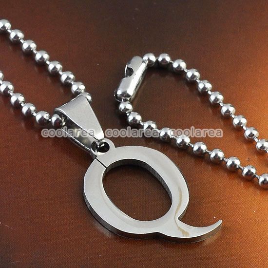 Punk Mens A Z Stainless Steel 26 ALphabet Lettlers Pendant Necklace 