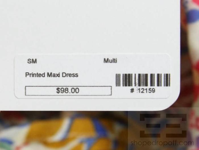 Akualani Multicolored Floral Print Cotton Maxi Dress Size Small, NEW 