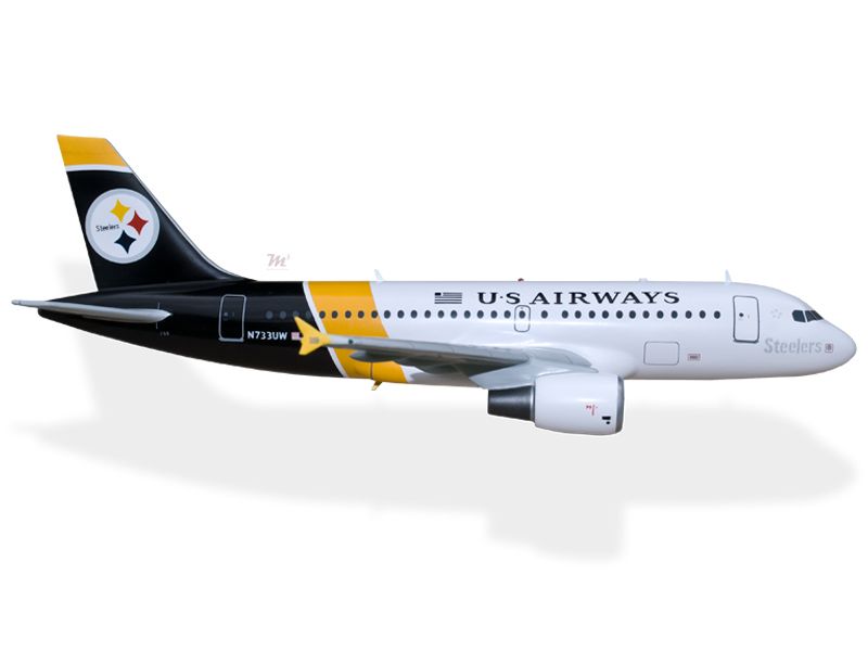 Airbus A319 US Airways Steelers Desktop Airplane Model  