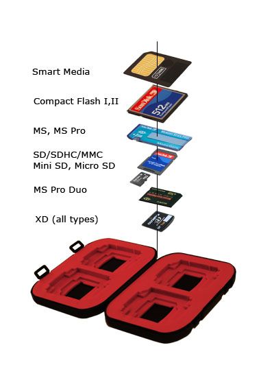 Sandisk CF Compact Flash XD MMC Memory Card Case Holder  