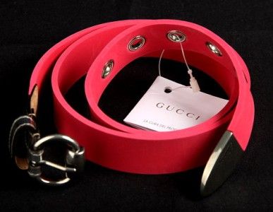 NEW GUCCI LOGO PINK FUSHIA FOAM HORSEBIT PIN BUCKLE BELT 90/36  