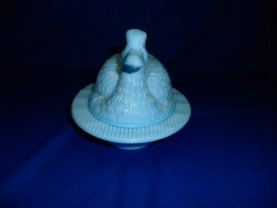 WESTMORELAND GLASS DUCK ON NEST COVERED CANDY DISH  