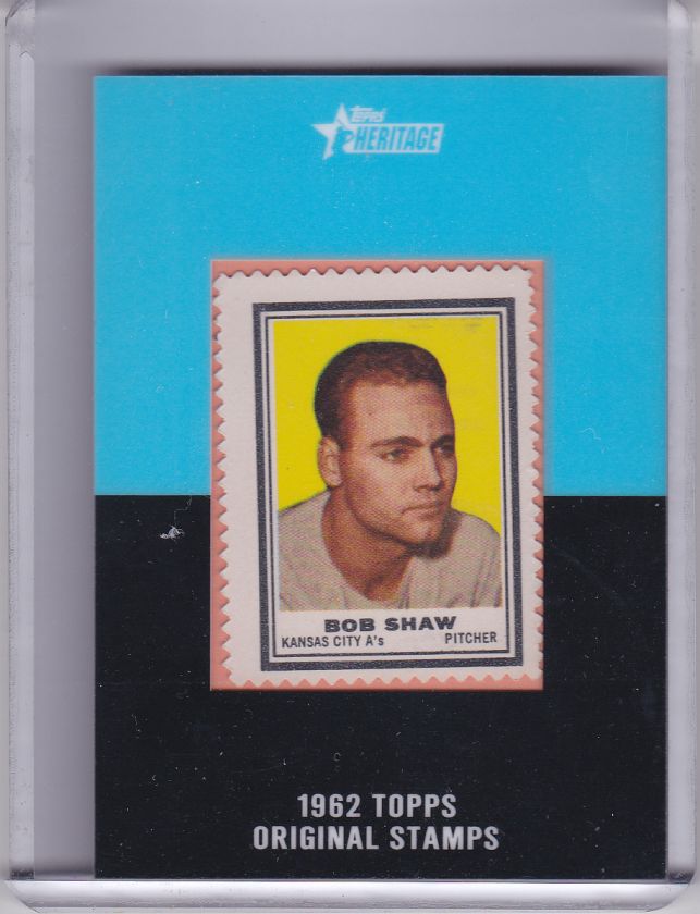 2011 TOPPS HERITAGE BOB SHAW ORIGINAL 1962 STAMP 2/3  