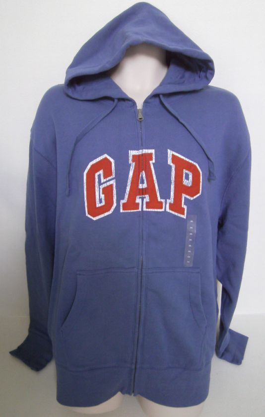 GAP MENS BLUE/RED LOGO HOODIE JACKET SIZE XXL NWT  