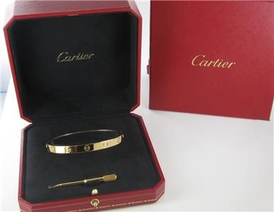 CARTIER LOVE BRACELET 18KT YELLOW GOLD SIZE 19 W/ BOXES  