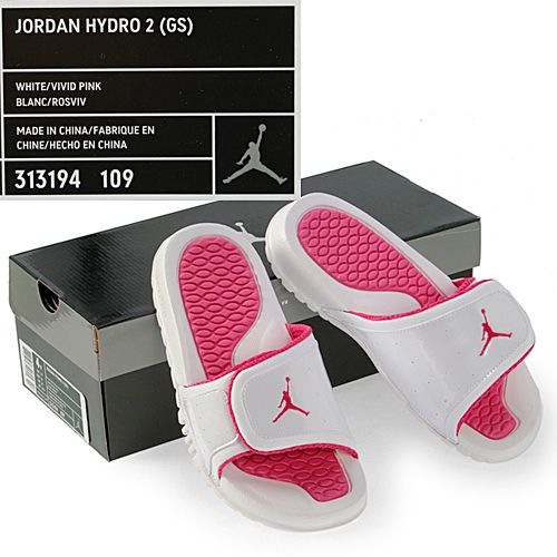  JORDAN HYDRO 2 (GS) YOUTH SIZE 7 White Vivid Pink Athletic Sandals 