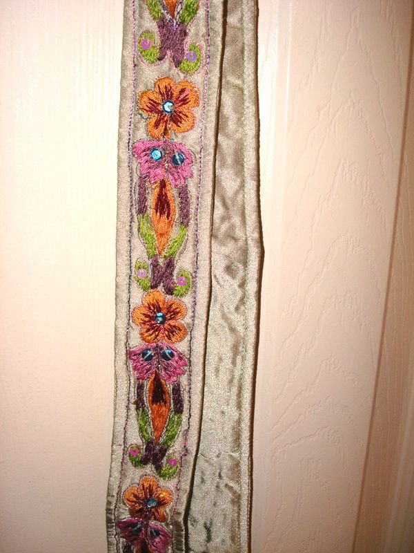 Coldwater Creek Beaded Sash Belt Scarf NEW   Seafoam  