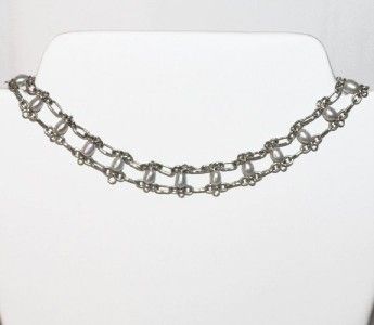   Silver DOUBLE PEARL STRAND NECKLACE ~TOGGLE CLASP ~XLNT  