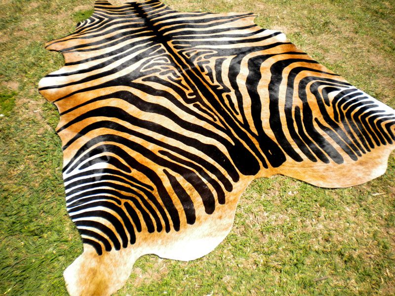 ZEBRA Print/Printed COWHIDE SKIN Rug steer COW HIDE  