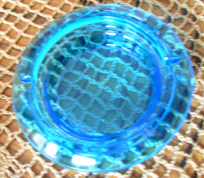 Vintage Electric Blue Ashtrays/Coasters  