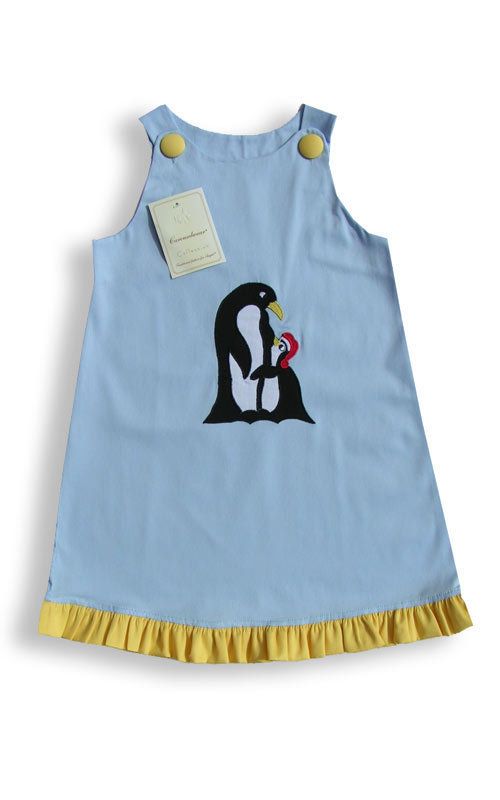Girl Christmas Penguin Jumper dress applique 4T 4 16618  