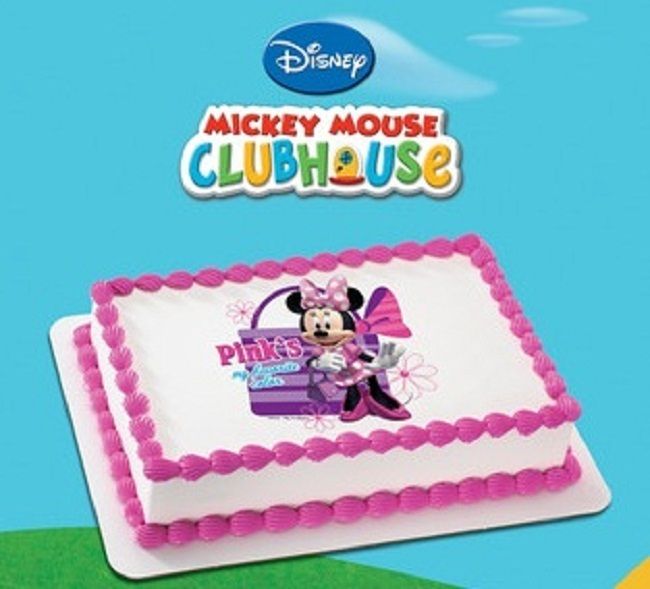 Minnie Mouse Pink Disney Edible Image Cake Topper LUCKS Allergen Free 