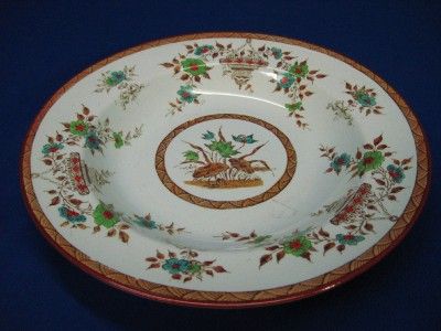 1876 FURNIVAL AESTHETIC TRANSFERWARE BOMBAY SOUP PLATE  