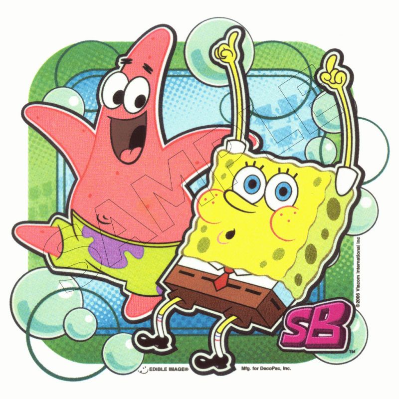 Spongebob Bubbles Edible Cake Topper Decoration Image  