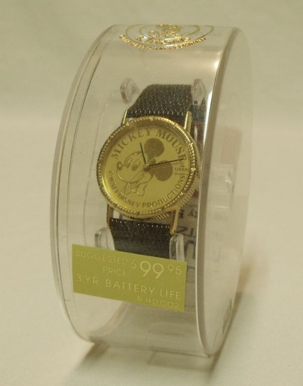   Mouse Disney Gold Coin Character Timepiece, by Lorus, Ref. R HD002