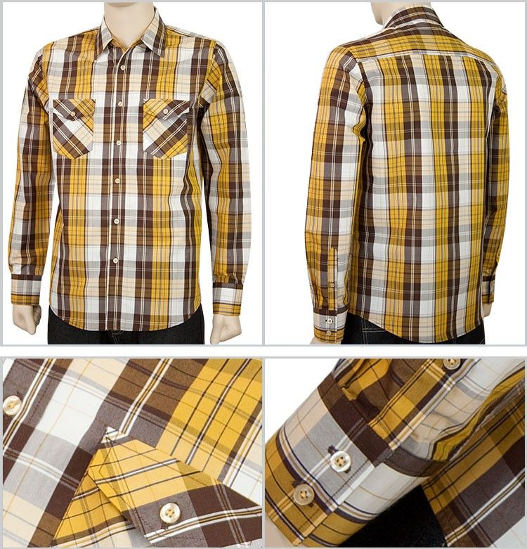 Mens Casual Plaid / Checker Long Sleeve Shirts w/ Multi Colors 