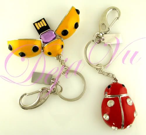   CRYSTAL LADYBUG USB FLASH DRIVE MADE WITH SWAROVSKI ELEMENTS  