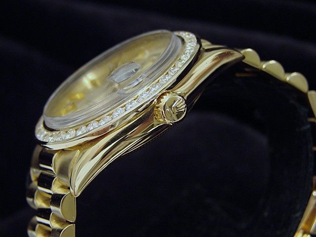 MENS ROLEX 18K GOLD DAY DATE PRESIDENT WATCH w/DIAMONDS  