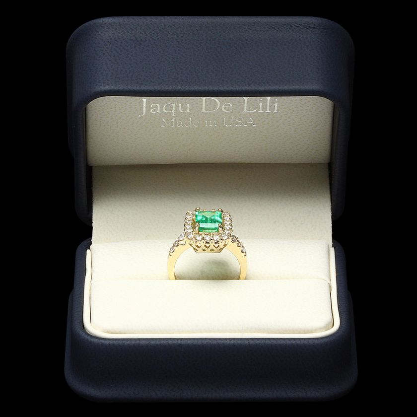 14600 CERTIFIED JAQU DE LILI 14K YELLOW GOLD 1.80CT EMERALD 1.00CT 