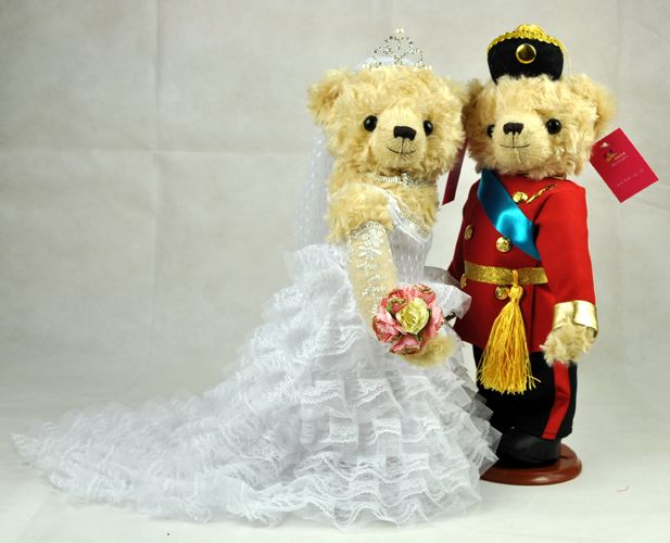 WEDDING GIFT PAIR LOVER MARRY TEDDY BEAR DOLL TOY 14 C  