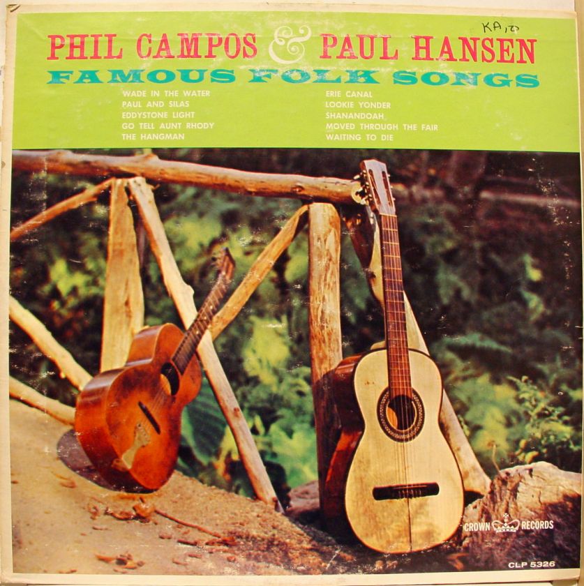 PHIL CAMPOS & PAUL HANSEN famous folk songs LP VG  