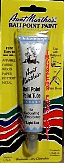 Aunt Marthas Light Blue Ball Point Embroidery Fabric Paint  
