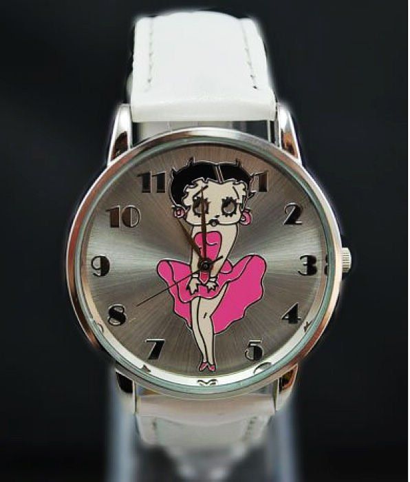 1pcs Sexy Betty Boop leather quartz girls wristwatch B1  