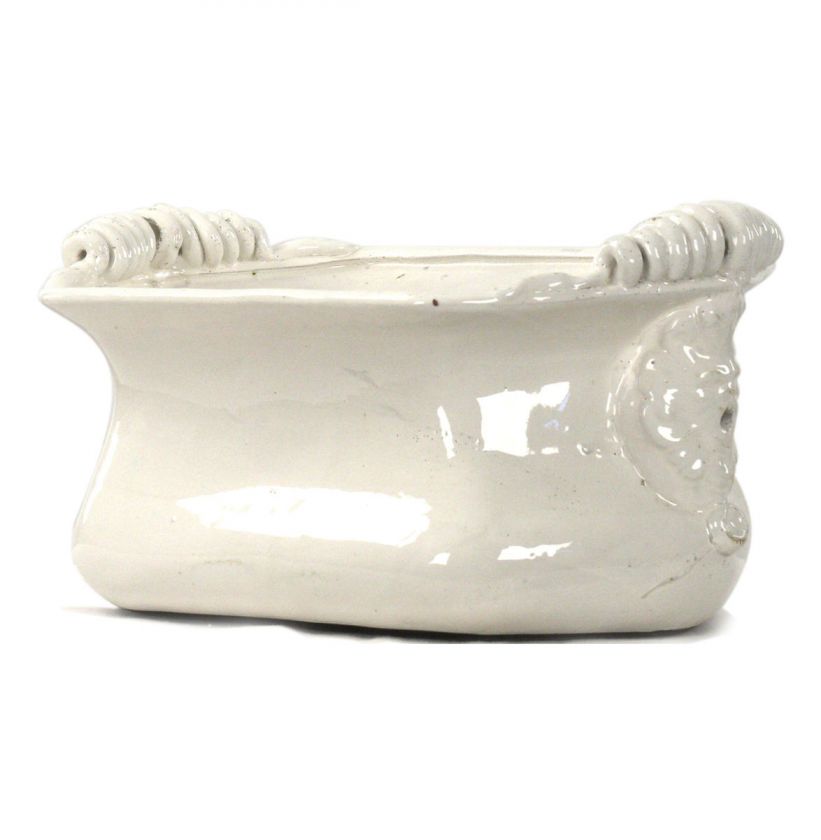 Tuscan White Ceramic Large Decorative Bowl  