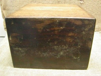 Vintage Shaw Walker Wood Filing Cabinet  Antique Old  