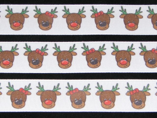 RUDOLPH REINDEER GROSGRAIN RIBBON  