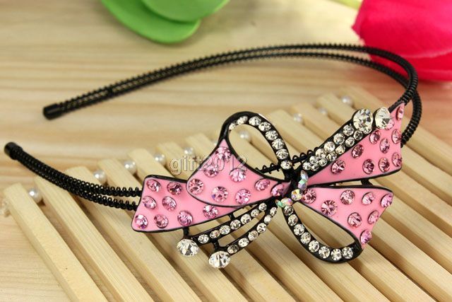   bow tie bowknot girl headwear hair headband swarovski crystal  