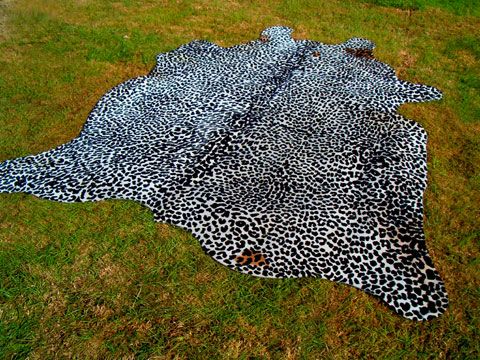 LEOPARD Print/Printed COWHIDE SKIN Rug COW HIDE CHEETAH DC0617  