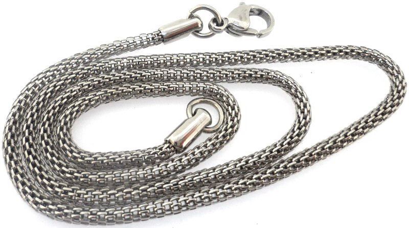   STEEL SILVER TONE MESH MENS PENDANT NECKLACE CHAIN 2MM SALE  