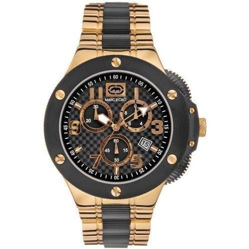 MARC ECKO MENS ROSE GOLD PVD COLLECTORS EDITION CHRONOGRAPH WATCH 