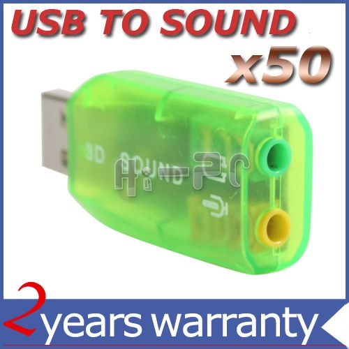 USB 2.0 Mic/Speaker 5.1 Audio Sound Card Adapter For PC  