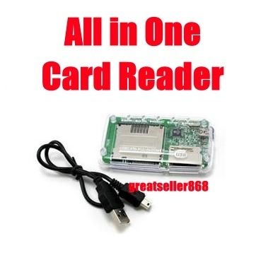 USB2.0 All in One Card Reader SD SDHC xd CF Pro Duo Tra  