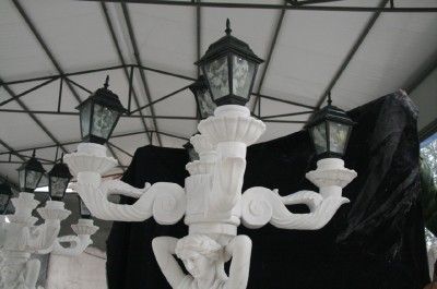 MONUMENTAL FIGURAL HAND CARVED MARBLE STREET LIGHTS  