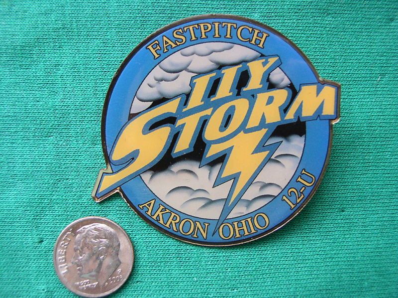 SOFTBALL TRADING PIN FASTPITCH STORM AKRON OHIO 12 U  