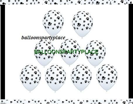   black white party polka dot damask paw prints birthday supplies  