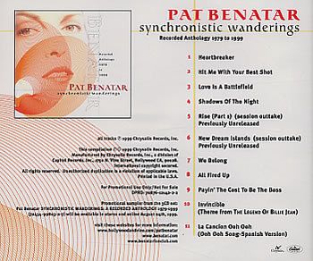 PAT BENATAR Synchronistic Wanderings (1999 US 11 track  