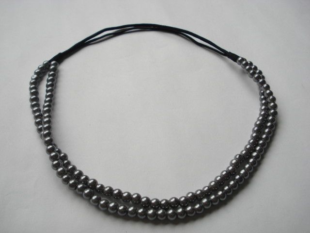 J4068 DOUBLE PEARL STRETCH HEADBAND GORGEOUS HAIRBAND  